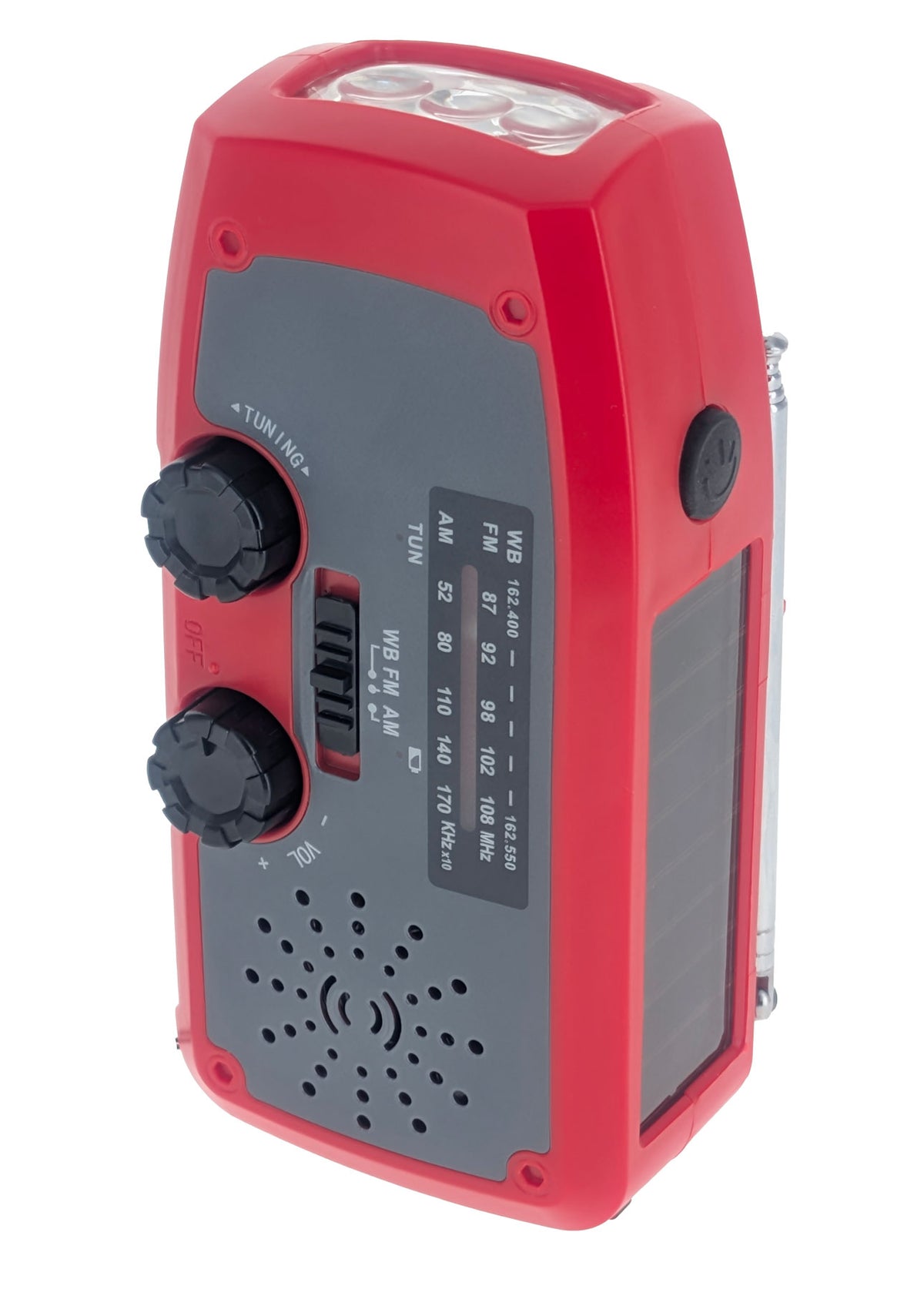 Solar Crank AM/FM Radio Weather Band Flashlight with USB Charger