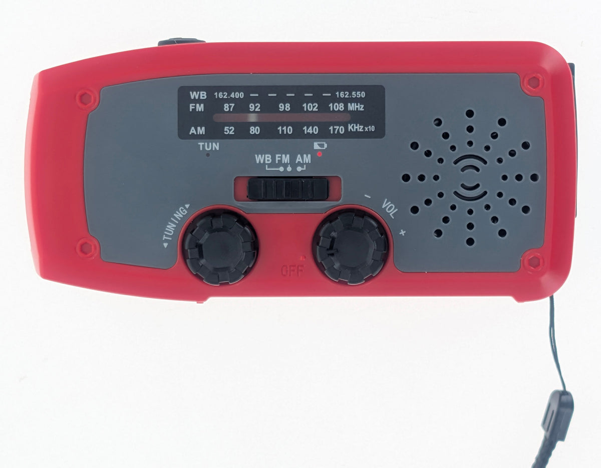 Solar Crank AM/FM Radio Weather Band Flashlight with USB Charger