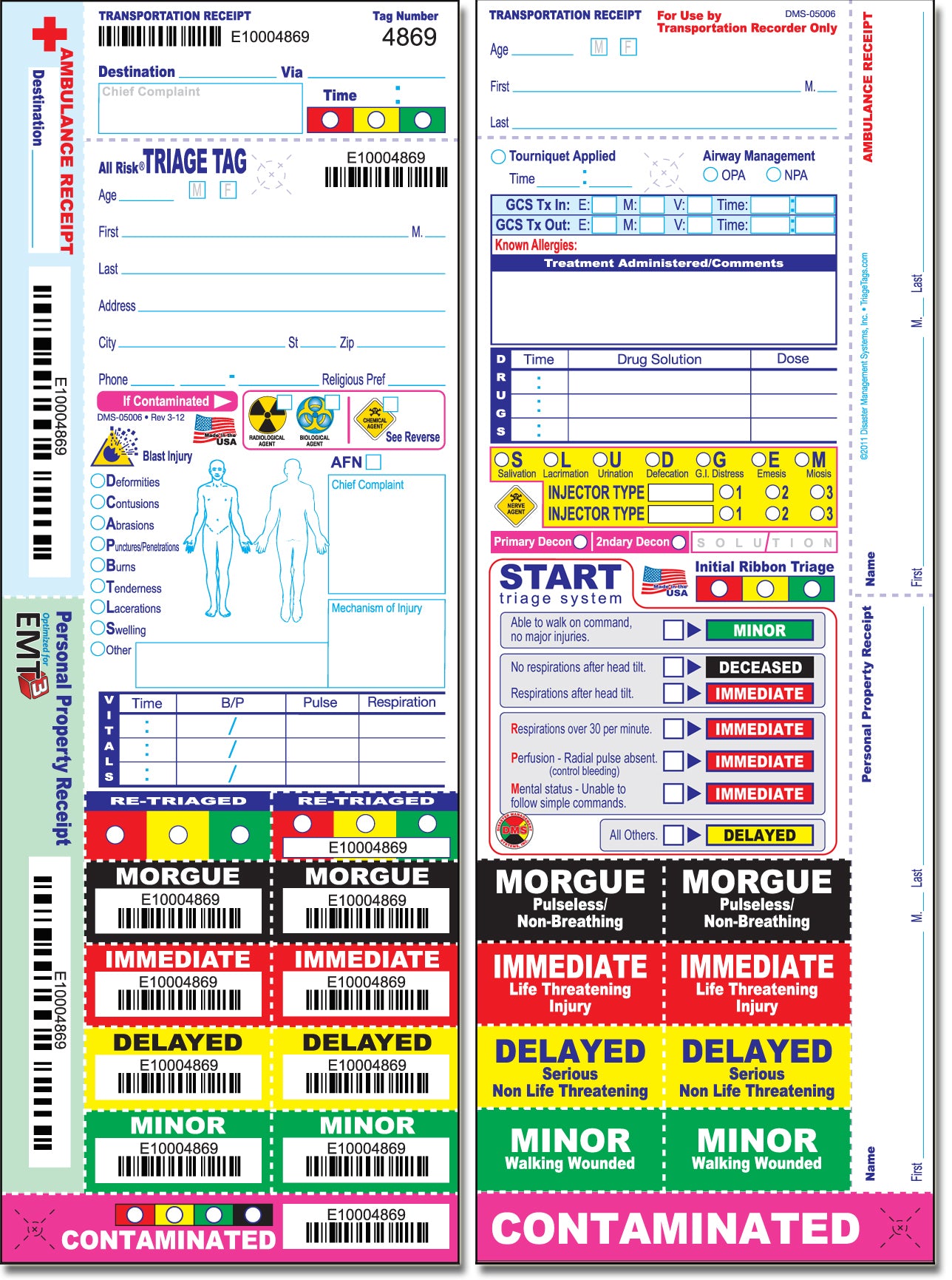 First Responder Triage Tags (50 Pack)